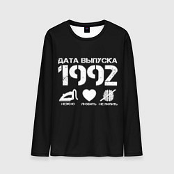 Лонгслив мужской Дата выпуска 1992, цвет: 3D-принт