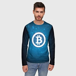 Лонгслив мужской Bitcoin Blue, цвет: 3D-принт — фото 2