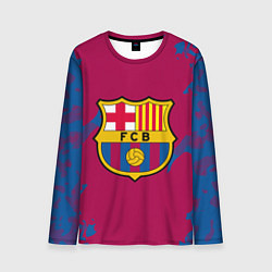 Лонгслив мужской FC Barcelona: Purple & Blue, цвет: 3D-принт