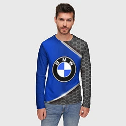 Лонгслив мужской BMW: Blue Metallic, цвет: 3D-принт — фото 2
