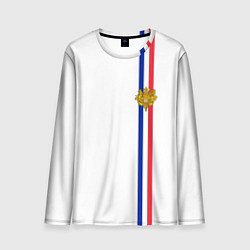 Лонгслив мужской Франция: лента с гербом, цвет: 3D-принт