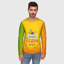 Лонгслив мужской Happy Birthday, цвет: 3D-принт — фото 2