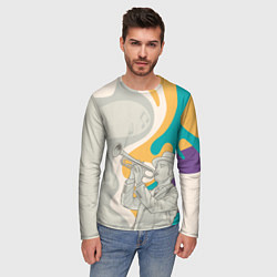 Лонгслив мужской Love saxophone, цвет: 3D-принт — фото 2