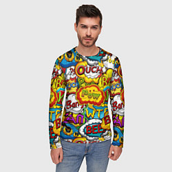 Лонгслив мужской Звуки комиксов, цвет: 3D-принт — фото 2