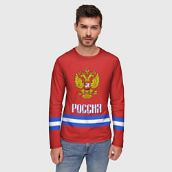 Лонгслив мужской Хоккей: Россия, цвет: 3D-принт — фото 2
