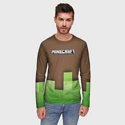 Лонгслив мужской Minecraft - Логотип, цвет: 3D-принт — фото 2