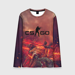 Лонгслив мужской CS GO logo abstract style, цвет: 3D-принт