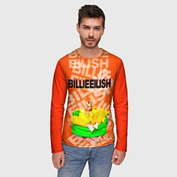 Лонгслив мужской Billie Eilish: Orange Mood, цвет: 3D-принт — фото 2