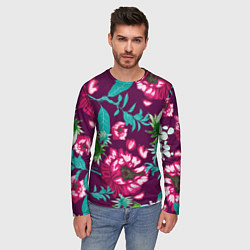 Лонгслив мужской Цветы, цвет: 3D-принт — фото 2