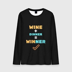 Лонгслив мужской Вино плюс ужин, цвет: 3D-принт