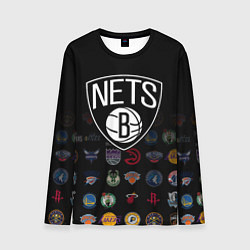 Лонгслив мужской Brooklyn Nets 1, цвет: 3D-принт