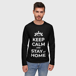 Лонгслив мужской Keep calm and stay at home, цвет: 3D-принт — фото 2
