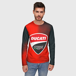 Лонгслив мужской Ducati Corse logo, цвет: 3D-принт — фото 2