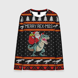 Лонгслив мужской Merry Rex-mas, цвет: 3D-принт