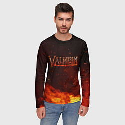 Лонгслив мужской Valheim огненный лого, цвет: 3D-принт — фото 2