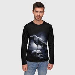 Лонгслив мужской ЧЕРЕП И ВОРОН, цвет: 3D-принт — фото 2
