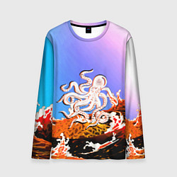 Лонгслив мужской Осьминог в Лаве Градиент, цвет: 3D-принт