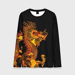 Лонгслив мужской Золотой китайский дракон, цвет: 3D-принт