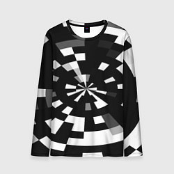 Лонгслив мужской Черно-белый фон иллюзии, цвет: 3D-принт