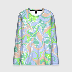 Лонгслив мужской Разноцветные разводы красок, цвет: 3D-принт