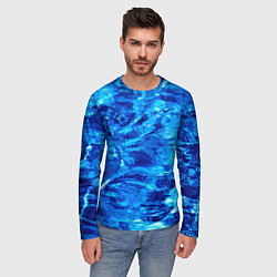 Лонгслив мужской Голубая Вода Текстура, цвет: 3D-принт — фото 2