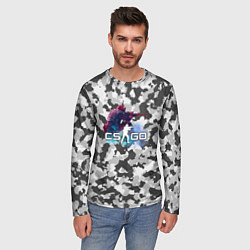 Лонгслив мужской Хэдшoт-CS:GO Камуфляж, цвет: 3D-принт — фото 2
