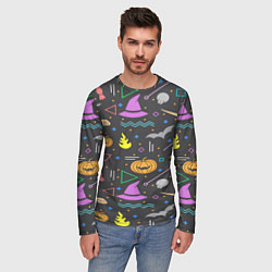 Лонгслив мужской Уютный Halloween, цвет: 3D-принт — фото 2