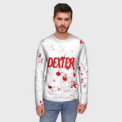 Лонгслив мужской Dexter logo Декстер брызги крови, цвет: 3D-принт — фото 2