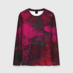 Лонгслив мужской Бордовые мазки в тёмно-красных тонах, цвет: 3D-принт