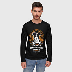 Лонгслив мужской Американский Стаффордширский Терьер, цвет: 3D-принт — фото 2