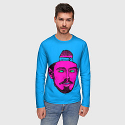 Лонгслив мужской Многознаал в кепке, цвет: 3D-принт — фото 2