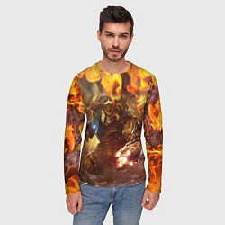 Лонгслив мужской CYBER DEMON IN FIRE DOOM BOSS, цвет: 3D-принт — фото 2