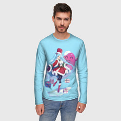 Лонгслив мужской Рождественская Хацунэ Мику, цвет: 3D-принт — фото 2
