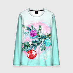 Мужской лонгслив Новогодние украшения Елочка