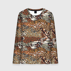 Лонгслив мужской Шкуры Диких Животных, цвет: 3D-принт