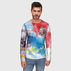Лонгслив мужской Красочный лев на цветном облаке, цвет: 3D-принт — фото 2