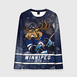 Лонгслив мужской Виннипег Джетс, Winnipeg Jets Маскот, цвет: 3D-принт