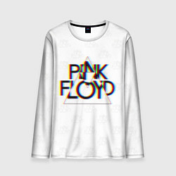 Лонгслив мужской PINK FLOYD LOGO ПИНК ФЛОЙД ГЛИТЧ, цвет: 3D-принт