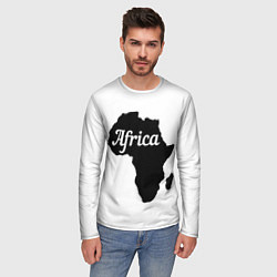 Лонгслив мужской Африка черно-белая двусторонняя, цвет: 3D-принт — фото 2
