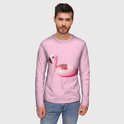 Лонгслив мужской Flamingos Розовый фламинго, цвет: 3D-принт — фото 2