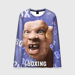 Лонгслив мужской Boxing - фиолетовый, цвет: 3D-принт