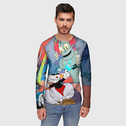 Лонгслив мужской Борьба с боссами Cuphead, цвет: 3D-принт — фото 2