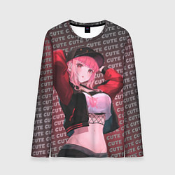 Лонгслив мужской Милая аниме девушка в кепке, цвет: 3D-принт