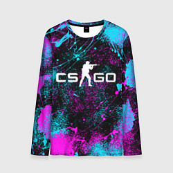 Лонгслив мужской КС ГО НЕОН CS GO NEON, цвет: 3D-принт