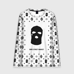 Лонгслив мужской Узор White Ski Mask Dope Street Market, цвет: 3D-принт