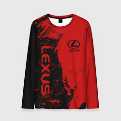 Лонгслив мужской Lexus Лексус Черно красный, цвет: 3D-принт