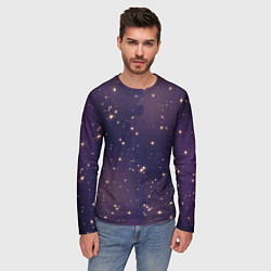 Лонгслив мужской Звездное ночное небо Галактика Космос, цвет: 3D-принт — фото 2