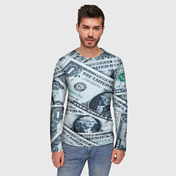 Лонгслив мужской Доллары с Вашингтоном, цвет: 3D-принт — фото 2
