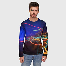Лонгслив мужской Neon vanguard pattern Lightning Fashion 2023, цвет: 3D-принт — фото 2