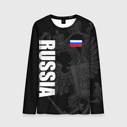 Лонгслив мужской RUSSIA - BLACK EDITION, цвет: 3D-принт